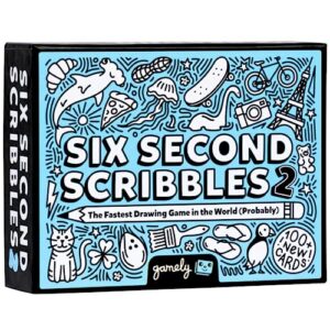 Six Second Scribbles 2: The frantically fast and fantastically fun drawing game with 100+ all new cards | A family friendly party game for children