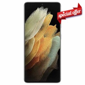 Samsung Galaxy S21 Ultra 5G Smartphone SIM Free Android Mobile Phone Phantom Silver 256GB (Renewed)