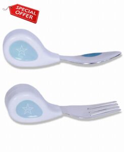77 Star Baby Weaning Spoons Set - Baby Cutlery Set with Ergonomic Handles - Dishwasher Safe Plastic