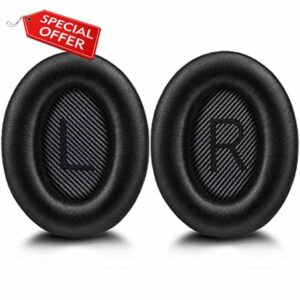 Bose QuietComfort 35 (QC35 II) Headphones Replacement Earpads by Link Dream Soft Protein Leather Replacement Ear Pads Cushions for Bose QC35 QC25 QC15 QC2/ Ae2 Ae2i Ae2w/ Sound Link/Sound True (Black)