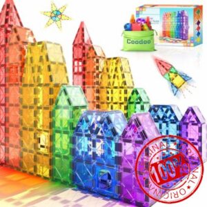 Magnetic Tiles Kids Toys STEM Magnet Toys for Toddler Magnetic Blocks Building Toys Preschool Learning Sensory Montessori Toys for 3+ Year Old Boys and Girls