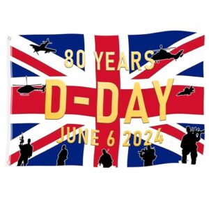 Large D Day 80th Anniversary Flag 5x3ft