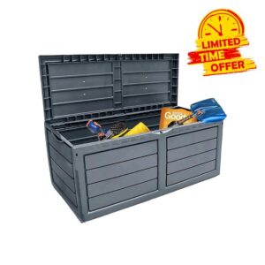 Neo 320 Litre Dark Grey Plastic Waterproof Outdoor Garden Plastic Storage Box Furniture