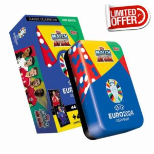 Topps Official Euro 2024 Match Attax - Mega Tin 1 - Hot Shots - contains 44 EURO 2024 Match Attax cards plus 4 exclusive Hot Shots Limited Edition cards!