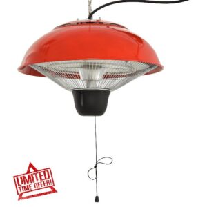 Outsunny 1500W Electric Halogen Patio Heater Aluminium Garden Hanging Lamp Outdoor Ceiling Mounted Heat Warmer