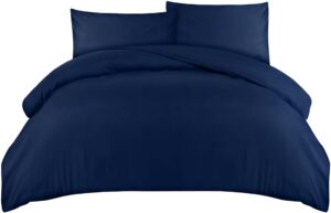 Utopia Bedding Super King Size Duvet Cover Set - Soft Microfiber Duvet Cover with Pillow cases - Bedding Quilt Cover Set (Navy)