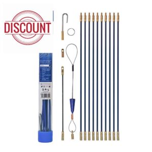 Faithfull FAICRS330 3.3M Cable Access Rod and Accessories Kit - 15 Pieces Including 10 x 330 mm Rods