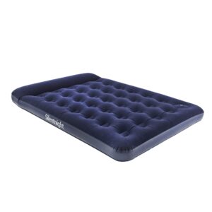 Silentnight Double Air Bed with Buil-In Foot Pump – Inflatable Flocked Blow Up Deep Premium Camping Mattress for Indoor and Outdoor Use with Beam Construction and Built In Pillow – 191x137x28cm