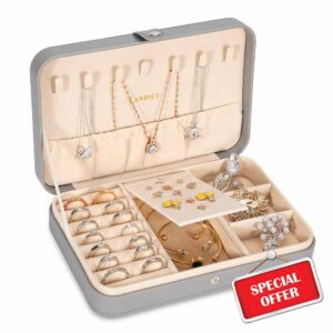 LANDICI Jewellery Box Small Jewellery Organiser for Women Girls