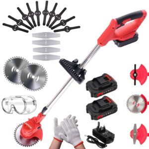 BAPHIYA Cordless Strimmer for Garden with 2 Batteries& 16 Blades