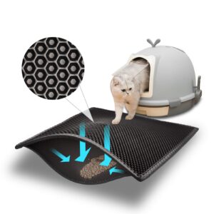 Pieviev Cat Litter Mat Litter Tray Mat of Large Size Double Layer Honeycomb Large Holes Design Waterproof EVA Material BPA Free