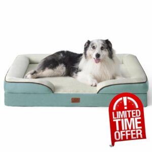 Bedsure Extra Large Dog Sofa Bed - Washable Orthopedic Dog Beds and Couch with Removable Flannel Zipper Cover
