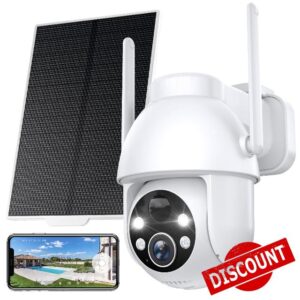 YESYAMO 360° PTZ Solar Security Camera Outdoor Wireless