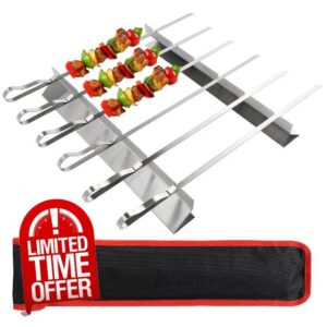 BBQ Skewers Stainless Steel Set with Holder