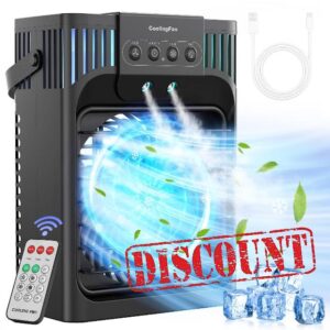 FethFire Portable Air Conditioner Cooling Fan with Remote