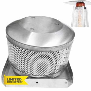 Patio Heater Burning Net Emitter Screen and Base 4-Sided Pyramid Heater Replacement Parts Emitter Screen Replacement for Patio Glass Tube Propane Heater Top(Burning Net and Base)