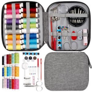 JUNING Sewing Kit with Case Portable Sewing Supplies for Home Traveler