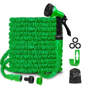 BABADU Garden Hose Pipe 100 FT - Expandable Flexible Water Hosepipes for Garden with 8 Modes Hose Spray Gun