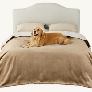 Lesure Waterproof Fleece Blanket Washable - 229x218cm Blanket For Large Dogs and Pets