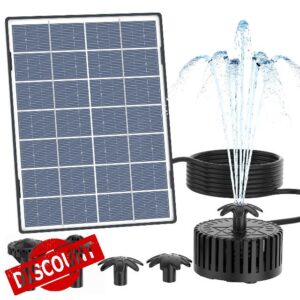 AISITIN Solar Water Foutain Pump 4.5W DIY Glass Panel Solar Powered Fountains Water Feature