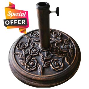 Sakusei Tools Heavy Duty Metal 45cm Dia. Rose Garden Umbrella Stand