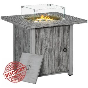 Outsunny Propane Gas Fire Pit Table for Garden