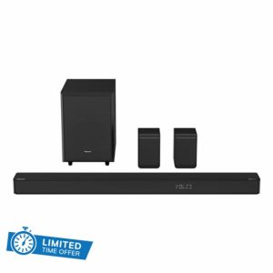 Hisense AX5125H 5.1.2 Channel 500W Dolby Atmos Soundbar with Wireless Subwoofer& Up Firing Speakers& Turly Wireless Rear Speakers