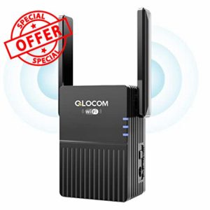 QLOCOM 2024 Newest WiFi Extender Booster 300Mbps WiFi Range Extender 2.4GHz WiFi Booster for Home Up to 2200 Sq.ft