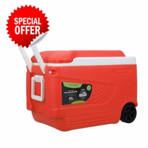 ROYALFORD Ice Cooler Box 45L Camping Picnic Insulated Food Container-Ice Box Lock Lid with Carry Handle