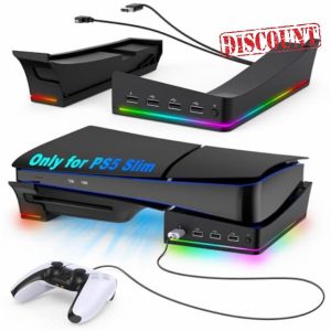FASTSNAIL RGB Horizontal Stand for New PS5 Slim Console