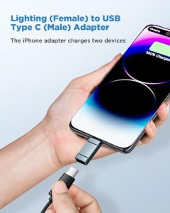 2 Pack USB C Lightning Adapter Fast Charging Compatible with iPhone 14/13/12/11/XS/XR/SE