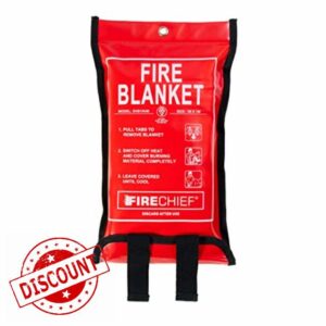 Firechief SVB1/K40 Kitemarked Budget Fire Blanket | Small Fire Blanket (1m x 1m) | Suited For Use Around The Home (Kitchen