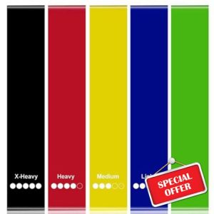 RSYHVG Bands Skin Friendly Exercise Bands 5 Strength Levels Workout Loop Band Set of 5 Elastic Band for Men and Women Ideal for Home