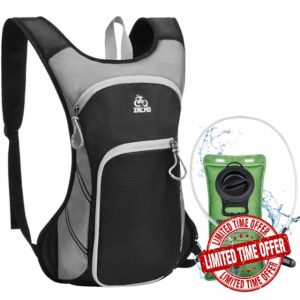 Zacro Hydration Backpack - Lightweight Hiking Backpack with 2L TPU Water Bladder