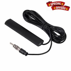 Bohaner Dab Car Aerial Car Antenna with 5M 16.4ft Extension Cable Car FM Radio Aerial Hidden Windshield Paste DIN Adapter Car Radio Stereo Receive