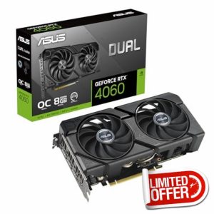 ASUS GeForce RTX 4060 DUAL EVO 8G OC Gaming Graphics Card - 2535MHz Boost Clock