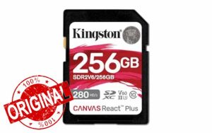 Kingston Canvas React Plus V60 SD 256GB SDXC UHS-II 280R/150W U3 V60 for Full HD/4K