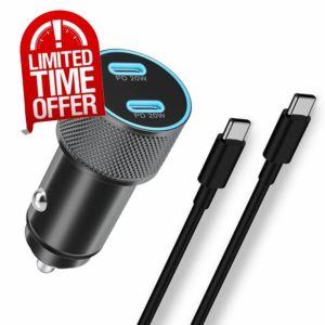 MatauMahi 40W Dual USB-C Fast Car Charger and USB C Cable