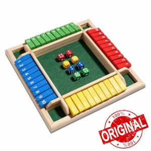 Shut The Box Dice Game 1 4 Players 10 Numbers Wooden Dice Game Traditional Bar Table Mat Game Enhances Math And Decision Making Skills For Kids And Adults Alphabet Games for (Green