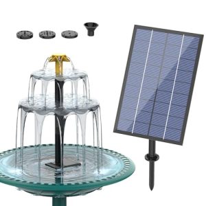 DIY Solar Water Fountain Pump with 4 Nozzles