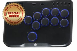 Arcade Stick 12 Keys Hitbox Controller Leverless Street Fight for PC/Ps3/Ps4/Switch/Steam Gaming Keyboard-Supports Hot Swap and SOCD