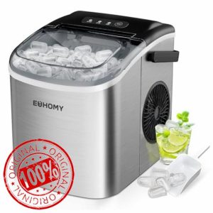EUHOMY Ice Maker Machine Countertop Ice Cube Maker with Portable Handle