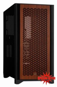 CORSAIR 4000D AIRFLOW Tempered Glass Mid-Tower ATX Case with Teak Front Panel - High-Airflow - Cable Management System - Spacious Interior - Two Included 120 mm Fans - Black and Teak