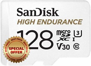 SanDisk 128GB High Endurance microSDXC card for IP cams & dash cams + SD adapter up to 10
