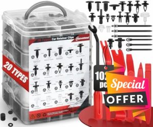 moveland 20 Types Car Trim Clips - 1024 PCS Comprehensive Range Car Body Trim Clips - Made of Tear-Resistant Nylon - Car Panel Clips for Replacing Damaged/Lost Clips