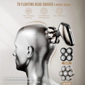 IPX7 Waterproof with 7 Rotating Shaver Heads