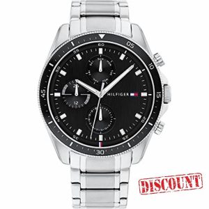 Tommy Hilfiger Analogue Multifunction Quartz Watch for Men with Silver Stainless Steel Bracelet - 1791835