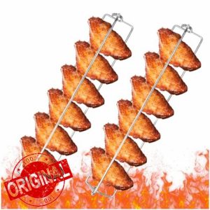2PCS Clamping Wing Rails for Grilling Chicken Wings