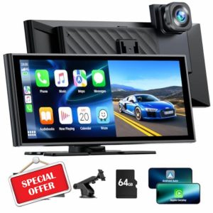 EYETOO Wireless Car Stereo for Apple Carplay Android Auto with 4K Front Dash Cam
