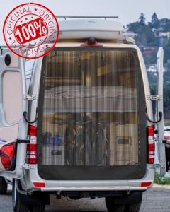 SUPAREE 6'x 5' Car Tailgate Mosquito Net Van Bug Screen Van Door Net Universal with Velcro Fixed & Chain Closure for Caravan Campervan Travel Camping (Black Mesh)